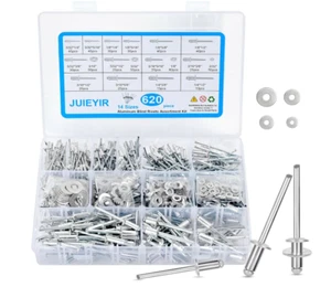 620Pcs Pop Rivets Assortment Kit, 14 Sizes 304 Stainless Steel Pop Rivet Washer - Picture 1 of 4