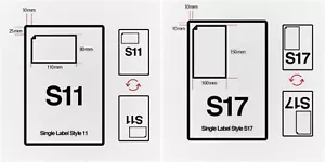ETIQUETAS S11, S17, S16 Integradas Autoadhesivas EBAY y AMAZON Direcciones Hojas Pegajosas - Imagen 1 de 5
