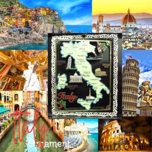 Country of Italy Brass Ornament Rome Venice Sicily Leaning Tower Pisa Year Charm - Picture 1 of 10