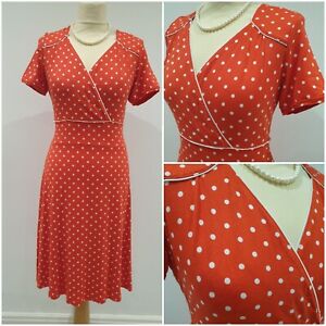 Vintage 1940s 1950s style red polka-dot party tea day dress Size 28 BNWT