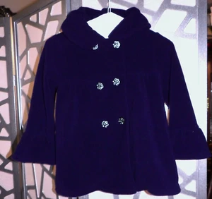 MACK&CO. ROYAL PURPLE FLEECE/RHINESTONE FLEECE DOUBLE BREASTED DRESS COAT(SZ: 6) - Picture 1 of 6