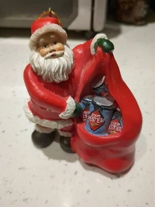 Vintage Breweriana Santa Great Western Beer Unbreakable Christmas Ornament - Bild 1 von 3