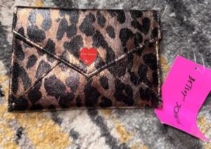 Betsey Johnson Klapp Geldbörse Animal Print Gold Schwarz Geldkarten Damen - Bild 1 von 6