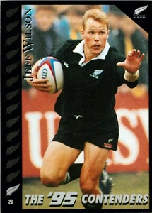 1995 NEW ZEALAND ALL BLACKS World Cup Card JEFF WILSON Contenders - Picture 1 of 2