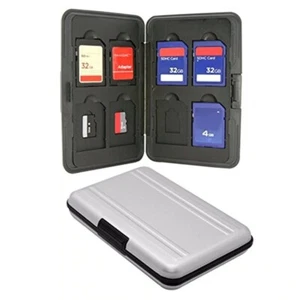 Estuche de aluminio Soporte para tarjeta de memoria Micro SD MicroSD SDHC SDXC Organizador 16 ranuras - Imagen 1 de 6