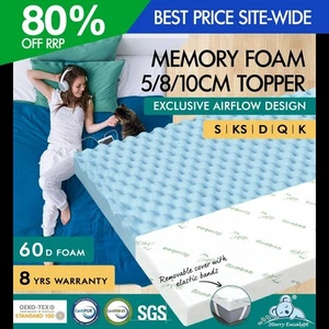 STARRY EUCALYPT Memory Foam Mattress Topper 5/8/10cm Airflow Gel Bamboo Cover - Picture 1 of 192