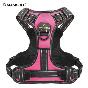 Imbracatura per Cani Riflettente No-Pull con Manico di Controllo - Regolabile Rosa XL - Foto 1 di 11