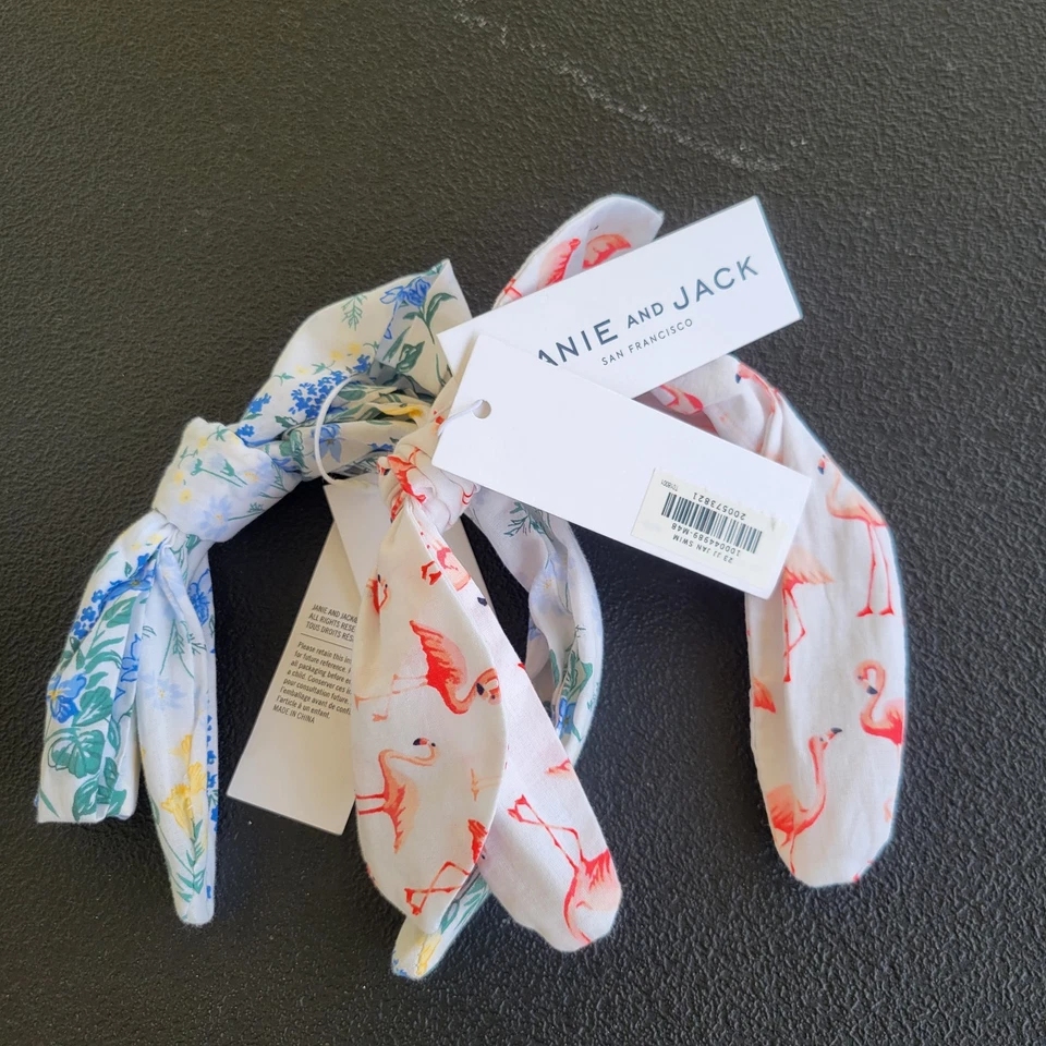 Janie And Jack Bebé Niñas Diadema Floral Y Flamencos Paquete De 2 Nuevo Con Etiquetas  Foto 1 de 4