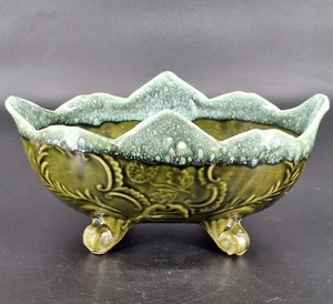 Maceta California Pottery CP 92 EE. UU. patas ovaladas esmalte opalescente por goteo verde - Imagen 1 de 10