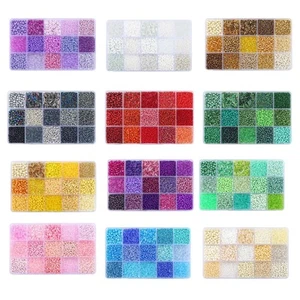 Colorful Glass Beads Set for Jewelry Making Tube Beads Kit Loose Spacer Beads - Picture 1 of 59