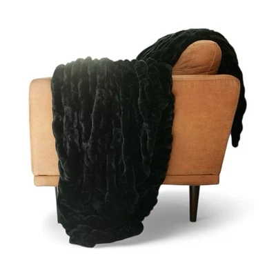 Minky Couture Hugs Faux Fur Soft Throw Travel Blanket 36”x 60” - Image 1 of 4