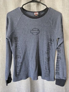 Vintage Y2K Harley Davidson Thermo Shirt Damen M Langarm Spellout USA Made - Bild 1 von 3