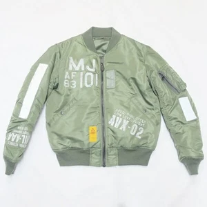 Avirex MA-1 MJ-101 Revival Flight Jacket Khaki L Nylon/Polyester Used - Picture 1 of 9