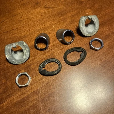 FIAT 850 SPIDER, One Set, R & L, WIPER POST BEZEL, Base, and Gaskets. - Image 1 of 4