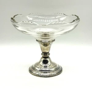 Antike Frank M Whiting Sterling Silber Sockel Kompott Glas Bonboniere Schale Schale - Bild 1 von 5