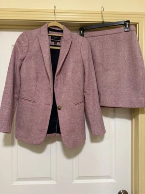 Terno saia mistura lã inverno peso cirurgião botões tamanho dois J.Crew Parke - Imagem 1 de 4