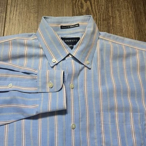 Lands’ End Dress Shirt 15.5/34 Tailored Fit No Iron Supima Cotton Blue Preppy - Picture 1 of 7
