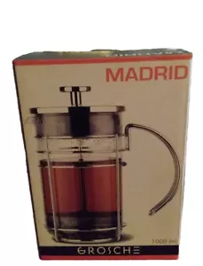 GROSCHE Madrid French Press Coffee Maker, Tea Press Coffee Press 1000 Ml 34 Oz - Picture 1 of 6