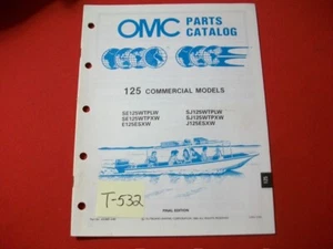 CATÁLOGO ORIGINAL DE FÁBRICA OMC EVINRUDE JOHNSON PIEZAS 125 HP MODELOS COMERCIALES - Imagen 1 de 4