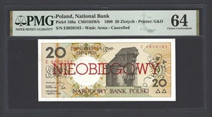 Poland 20 Zlotych 1990 P168a Uncirculated Grade 64 - Picture 1 of 2