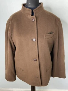 HMC Womens brown vintage Virgin Wool Cashmere Jacket size 16 - Picture 1 of 11