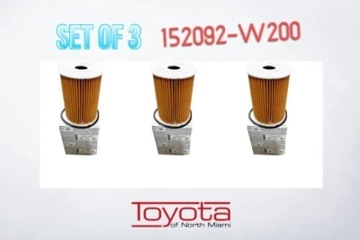 Paquete de 3 filtros de aceite originales Nissan Frontier Navara ZD30 D22 E25 15209-2W200 Foto 1 de 2