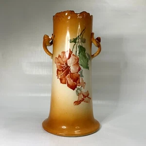 Bavaria Art Nouveau Lily Vase Porcelain Hand Painted Twisted Handles Antique - Picture 1 of 8