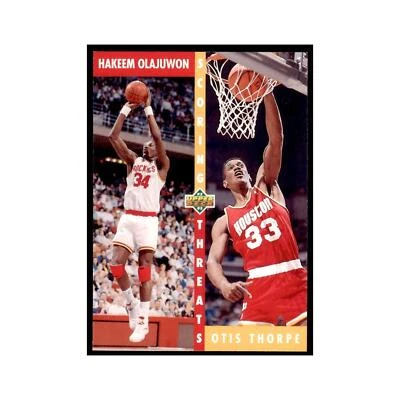 1992 Upper Deck Hakeem Olajuwon/Otis Thorpe Basketball Cards #501 - Image 1 of 3