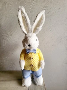 National Tree Company Scruffy Bunny Yellow Blue Table Decor - Picture 1 of 20