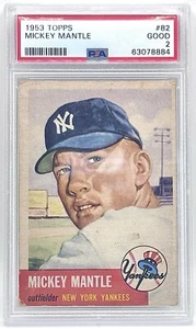 1953 Topps #82 Mickey Mantle PSA 2 GOOD - Picture 1 of 2