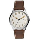 Bnew FOSSIL Forrester Three-Hand Date Brown Leather Watch