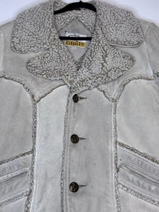 Grais Coat Cowhide Size 42 Suede Leather Jacket Western Ranch Vtg 70s - Picture 1 of 10
