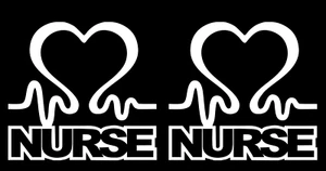 Nurse Heart 2 Pack 5" Vinyl Car Window Decal Cardiac Love EMT LPN RN Work Decor - Picture 1 of 1