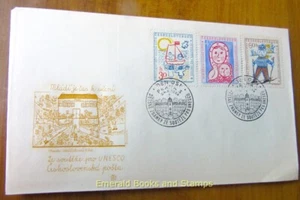 EBS Czechoslovakia 1958 UNESCO - Children's Paintings 1106-1108 FIRST DAY COVER - Picture 1 of 1