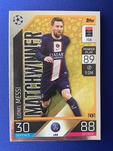 Lionel Messi 2022-23 Match Attax UEFA - Matchwinner Foil Card #188 PSG - Picture 1 of 2