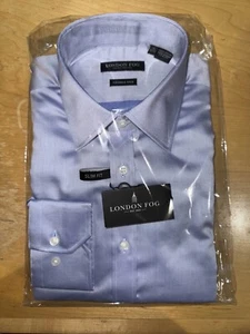 London Fog Blue Dress Shirt (Slim Fit, Regular Cuff) - Picture 1 of 1