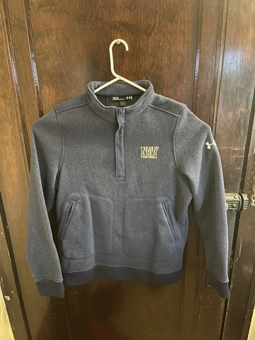Under Armour Navy Naval Academy USO Military Bowl 1/4 Zip Pullover Medium Loose Cover