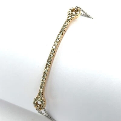 14ct White & Yellow Gold Natural Yellow Diamonds Bar Bracelet, 0.54ct - Image 1 of 4