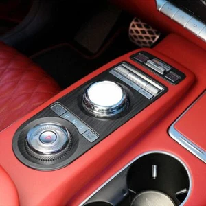 Matte Wood Grain Car Center Console Gear Shift Panel Cover Trim For Genesis GV70 - Picture 1 of 8