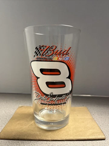 Budweiser Dale Earnhardt Jr. #8 NASCAR Pint Beer Drinking Glass Cup Racing Cover