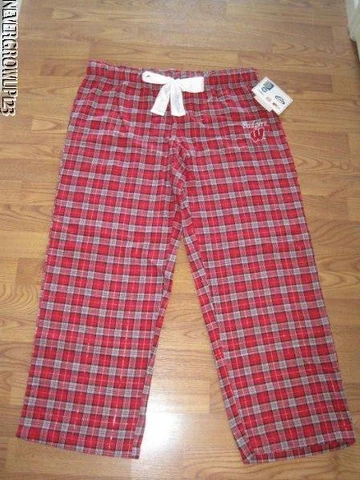 UNIVERSITY OF WISCONSIN BADGERS WOMENS~RED PLAID SLEEP~LOUNGE~PAJAMA PANTS~XL~XX Cover