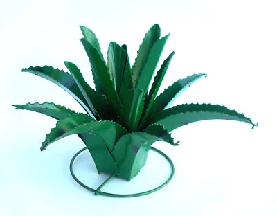 ESCULTURA DE CACTUS AGAVE ARTE PATIO METAL 15-16" DIÁMETRO VERDE Foto 1 de 4