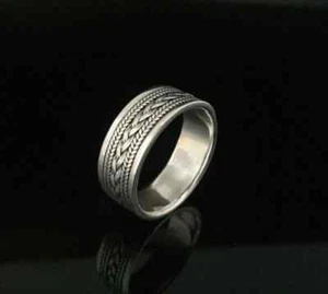 Anillo de plata trenzada de plata de ley 925 todos los tamaños - Imagen 1 de 16