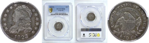 1823/2 Bust Dime PCGS VF-30 Cover