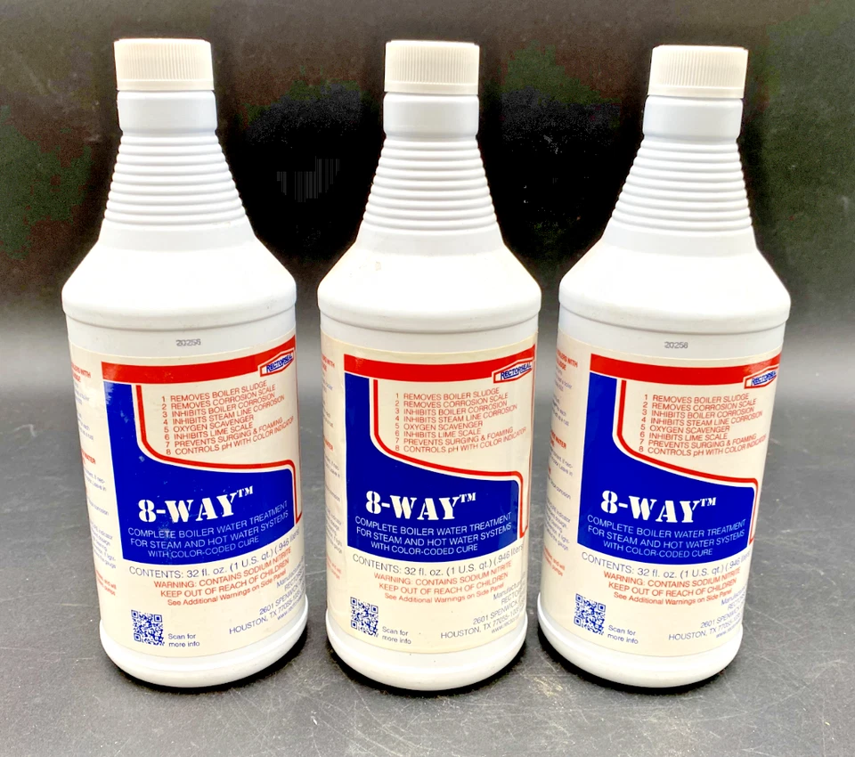 (3) RECTORSEAL 8-WAY BOILER WATER TREATMENT, STEAM & HOT WATER, COLOR-CODED CURE - Image 1 of 4