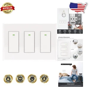 3 Gang Axa Smart Switch with Timer & Scheduling - Energy Saving Light Control - Picture 1 of 9