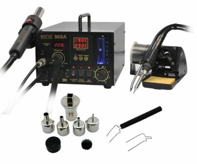 AOYUE 968A+ SMD/SMT Hot Air 3 in1 Repair & Rework Station 220v 200-480°C FAST - Image 1 of 3