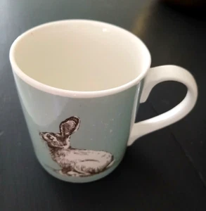 Regal Spencer Bone China Coffee Mug Rabbit on Blue - Picture 1 of 3