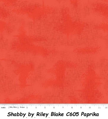 Shabby Tonals Licuadoras Algodón Edredón Tela Riley Blake BTY C605 PAPRIKA Rojo Foto 1 de 4