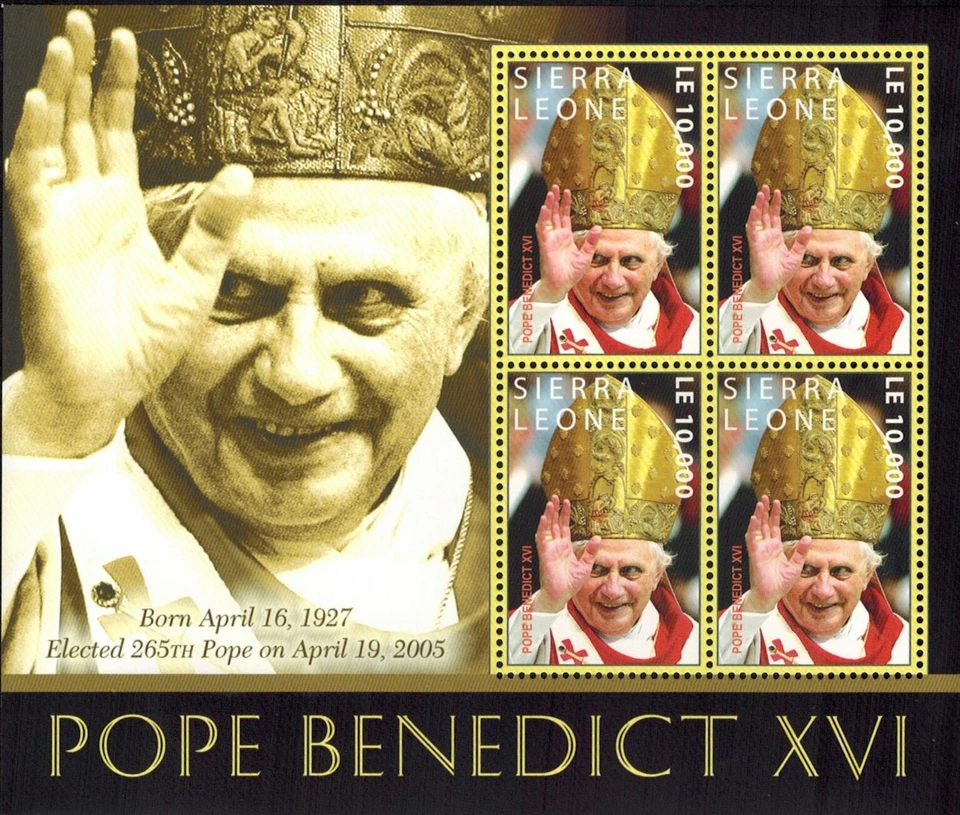Sierra Leona 2005 - Papa Benedicto XVI - Hoja de 4 estampillas - Scott #2835 - MNH Foto 1 de 1